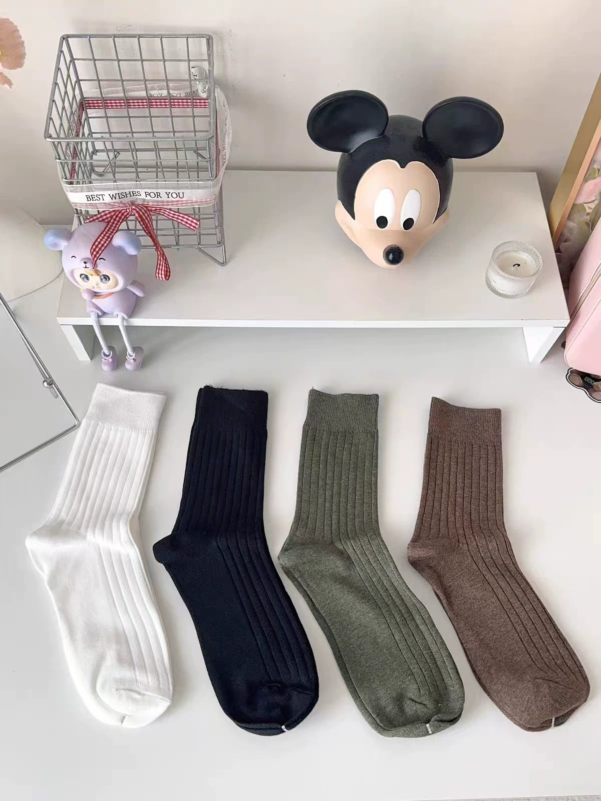 Combed Cotton Crew Socks for Men | Breathable Moisture-Wicking